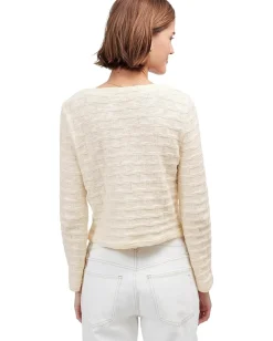 Madewell Long Sleeve Basketweave Sweater Hole Antique Cream