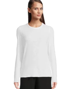 Women Lilla P Long Sleeve Bias Crew Neck