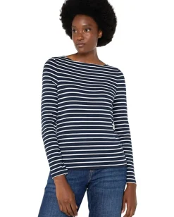 Women Liverpool Los Angeles Long Sleeve Boatneck Knit Top