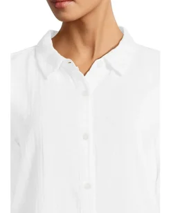 Mod-o-doc Long Sleeve Button Up Tunic White