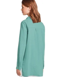 Mod-o-doc Long Sleeve Button-Up Shirt Open Water Outlet