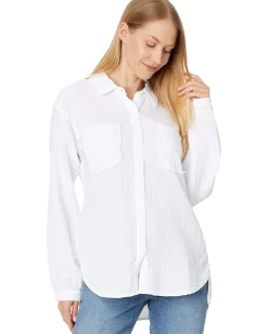 Mod-o-doc Long Sleeve Button-Up Shirt White Online