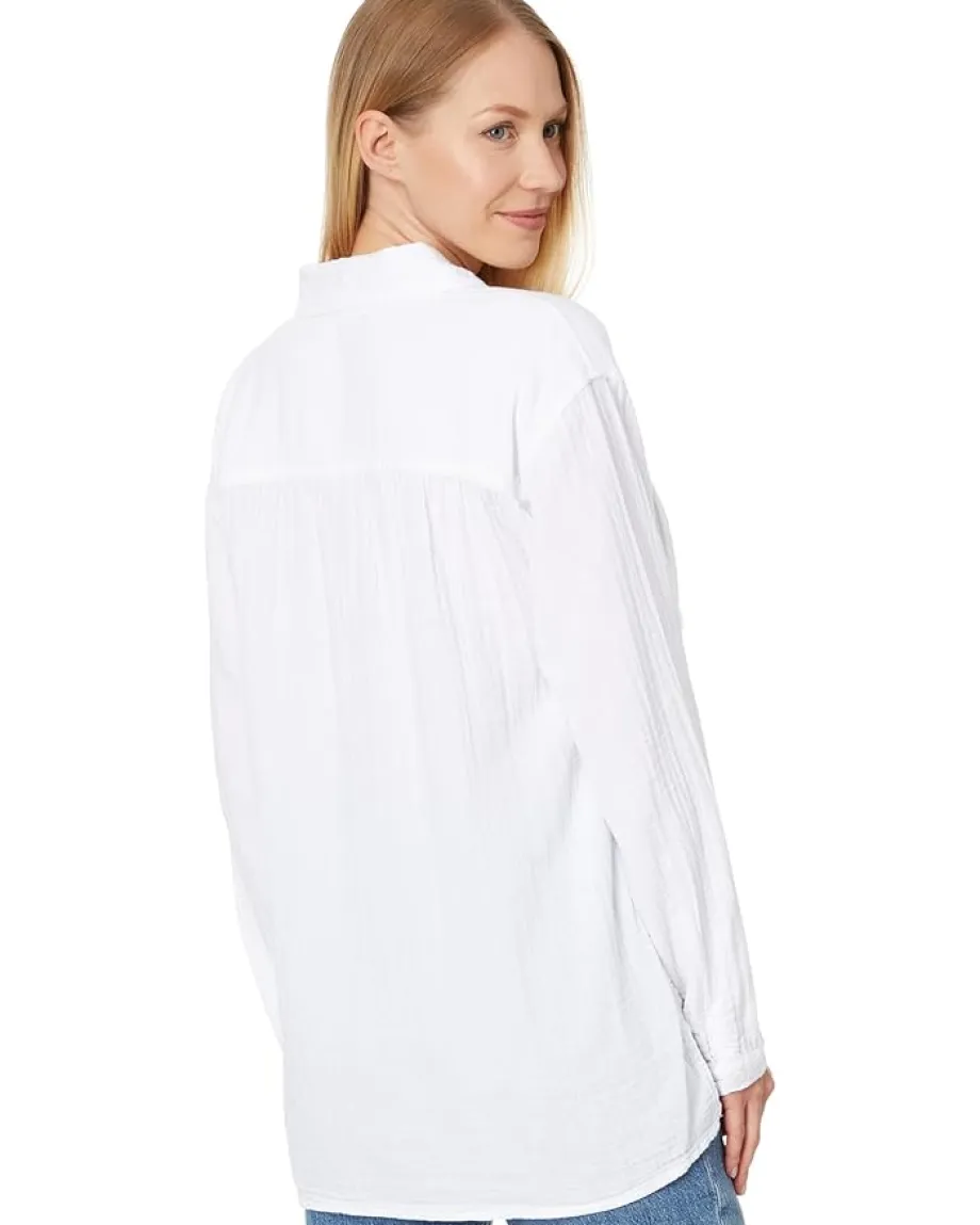 Mod-o-doc Long Sleeve Button-Up Shirt White Online