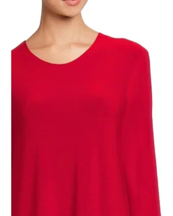 Women Norma Kamali Long Sleeve Crew Dress To Knee