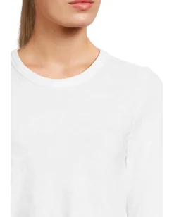 Lilla P Long Sleeve Cropped Tee White New