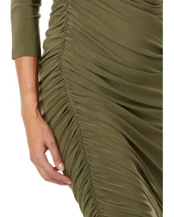 Norma Kamali Long Sleeve Diana Dress To Knee Military Best