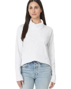 Women Mod-o-doc Long Sleeve Draped Turtle Neck Top