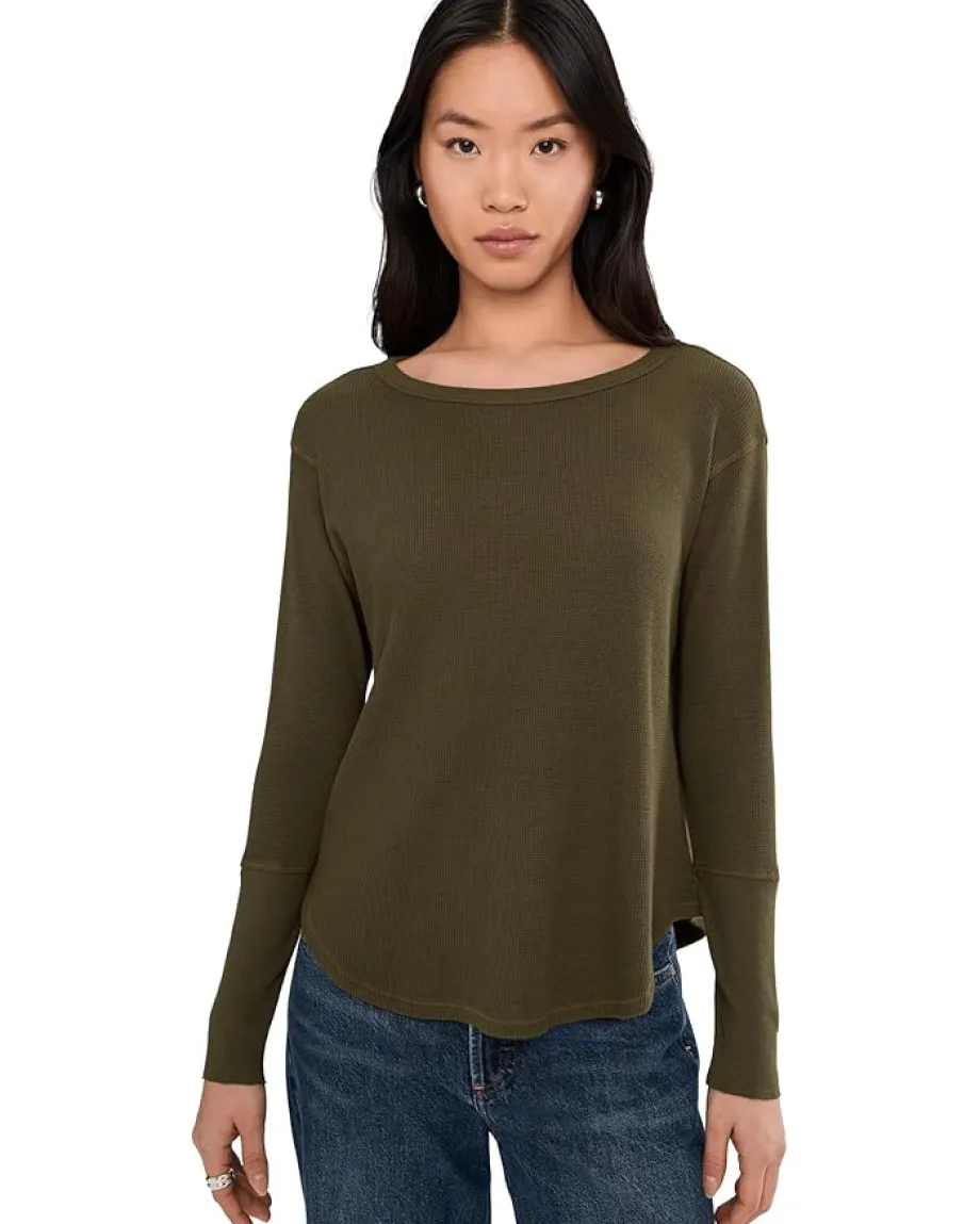 Mod-o-doc Long Sleeve Dropped Armhole Oversized Top Fern Outlet