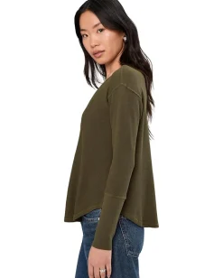 Mod-o-doc Long Sleeve Dropped Armhole Oversized Top Fern Outlet