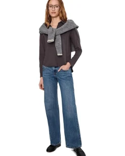 Mod-o-doc Long Sleeve Easy Polo Tee Washed Ebony Clearance