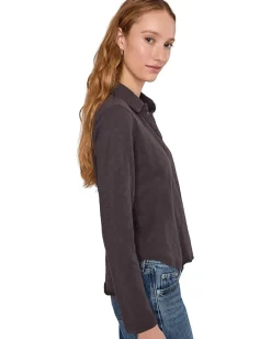 Mod-o-doc Long Sleeve Easy Polo Tee Washed Ebony Clearance