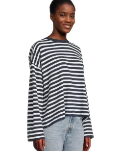 Madewell Long Sleeve Easy Tee (texture) Navy Best