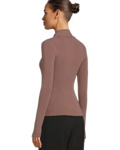 Vince Long Sleeve Fixed Wrap Top Smoky Berry Best
