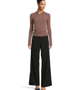 Vince Long Sleeve Fixed Wrap Top Smoky Berry Best