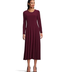 Women Norma Kamali Long Sleeve Flared Dress