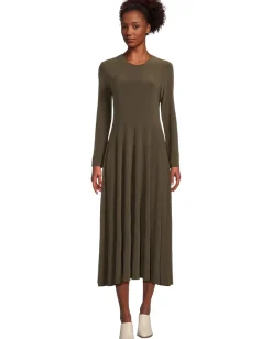 Women Norma Kamali Long Sleeve Flared Dress