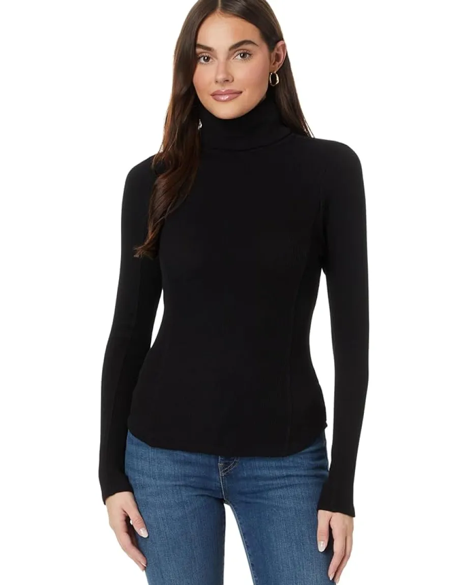 Women Mod-o-doc Long Sleeve Fold Over Turtleneck Top