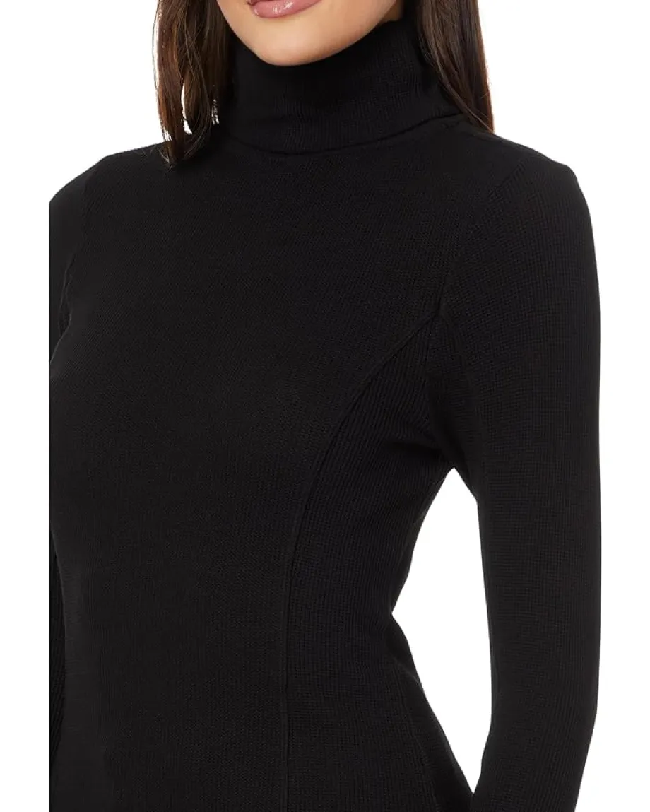 Women Mod-o-doc Long Sleeve Fold Over Turtleneck Top