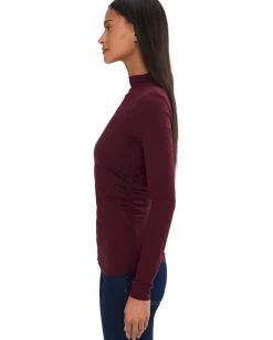 Madewell Long Sleeve Hazel Mockneck Side Cinch Dark Pomegranate Online