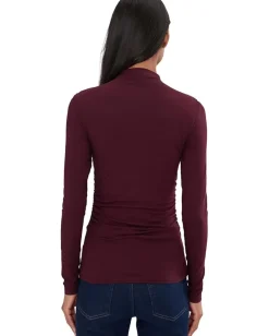 Madewell Long Sleeve Hazel Mockneck Side Cinch Dark Pomegranate Online