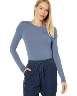 Splendid Long Sleeve Jersey Tee Ash Navy Best