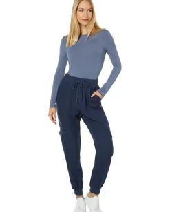 Splendid Long Sleeve Jersey Tee Ash Navy Best