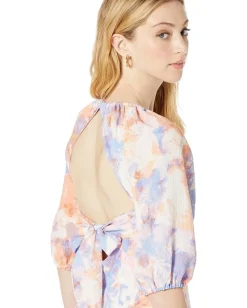 BCBGeneration Long Sleeve Midi Dress V1VX1D19 Abstract Tie-Dye Hot