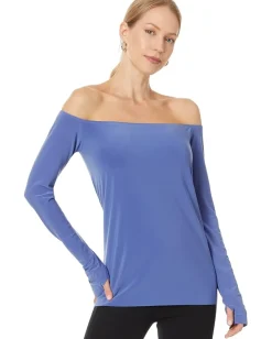 Women Norma Kamali Long Sleeve Off Shoulder Top