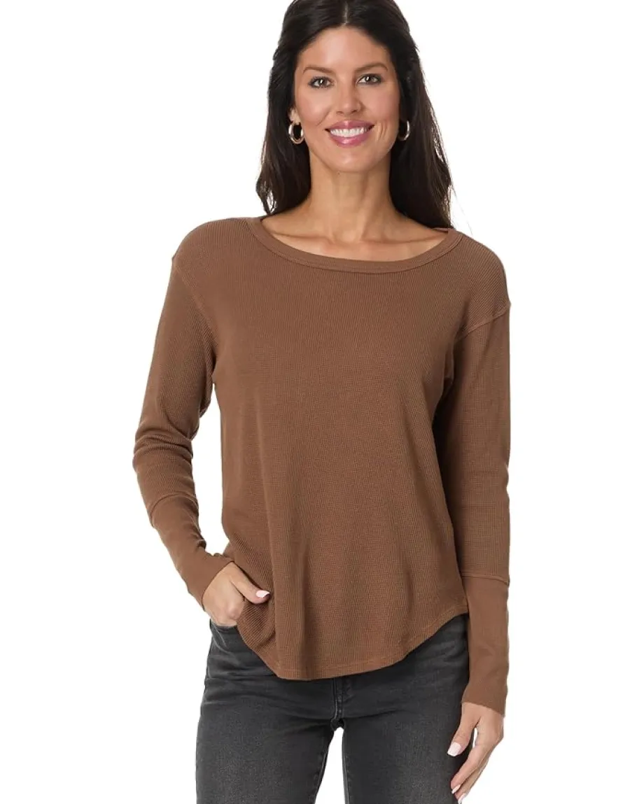 Women Mod-o-doc Long Sleeve Oversize Top with Rib Cuffs