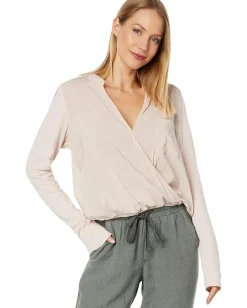 Women Splendid Long Sleeve Paige Surplice
