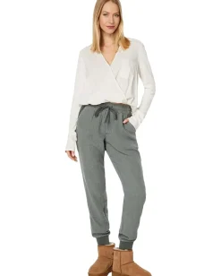 Splendid Long Sleeve Paige Surplice White Sand Clearance