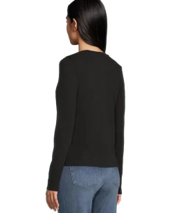 Women Lilla P Long Sleeve Self Trim V-neck