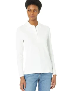 Women Lacoste Long Sleeve Slim Stretch Pique Polo