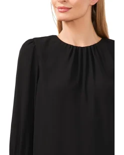 Women CeCe Long Sleeve Smocked Cuff Ruffle Blouse