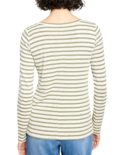 Women NIC+ZOE Long Sleeve Stripe Boat Tee