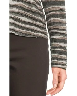 Women Elliott Lauren Long Sleeve Stripe V-neck Knit Top