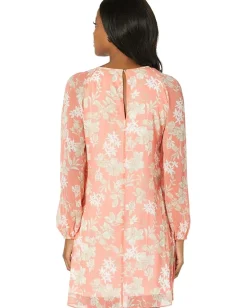 Tommy Hilfiger Long Sleeve Sussex Floral Chiffon Trapeze Bloom/Neutral New