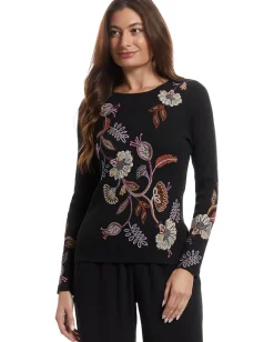 Johnny Was Long Sleeve Thermal- Gineva Black Clearance