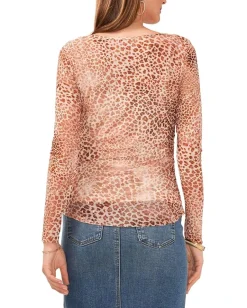 Women Vince Camuto Long Sleeve Top with Shireed Sleeves