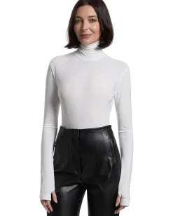 Women Norma Kamali Long Sleeve Turtle Bodysuit