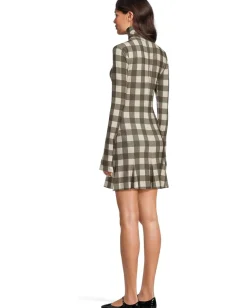 Women Norma Kamali Long Sleeve Turtle Fishtail Mini Dress