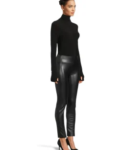 Norma Kamali Long Sleeve Turtle Open Back Bodysuit Black Sale