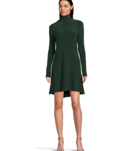 Women Norma Kamali Long Sleeve Turtle Swing Dress