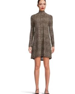 Women Norma Kamali Long Sleeve Turtle Swing Dress