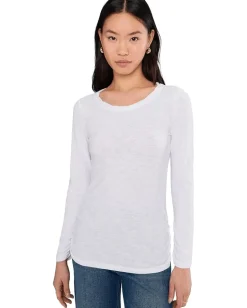 Mod-o-doc Long Sleeve Twisted Scoopneck Tee White Online