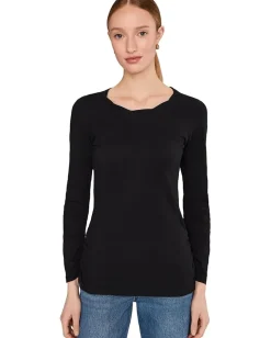 Women Mod-o-doc Long Sleeve Twisted Scoopneck Tee
