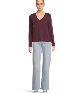 Lilla P Long Sleeve V-Neck Merlot Sale