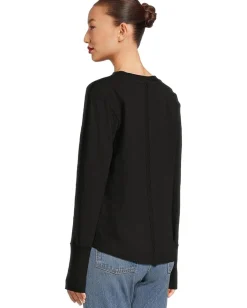 Women Mod-o-doc Long Sleeve Waffle Mix V-Neck Top