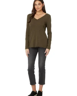 Women Mod-o-doc Long Sleeve Wide Neck V-Neck Tunic