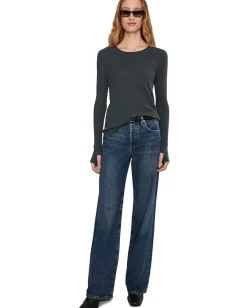 Women Mod-o-doc Long Sleeve With Thumbhole, Crewneck Tee